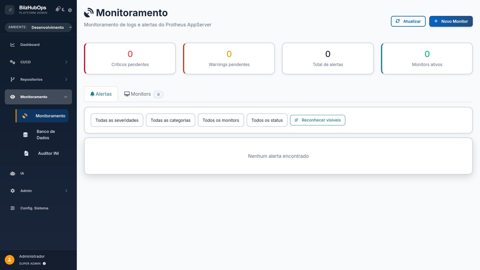 Módulos da plataforma BiizHubOps